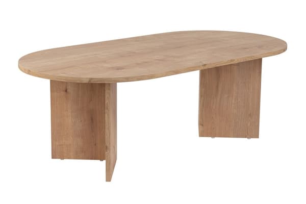 Ovalt soffbord, Sobel, 119x40x60 cm, brunt