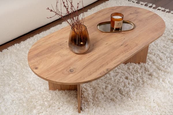 Ovalt soffbord, Sobel 119x40x60 cm, brunt