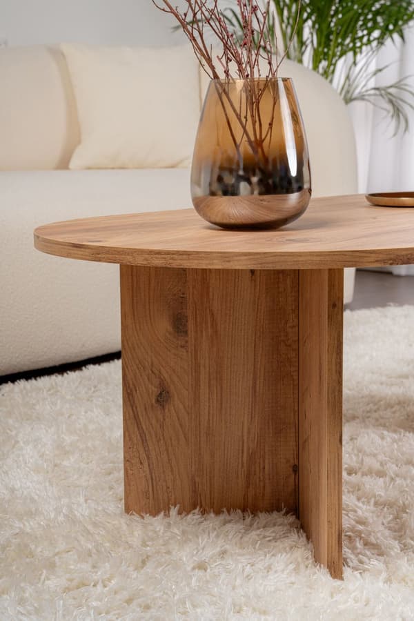 Ovalt soffbord, Sobel 119x40x60 cm, brunt