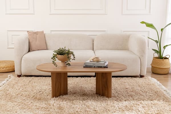 Ovalt sofabord, 100% MDF, 120x60x40 cm