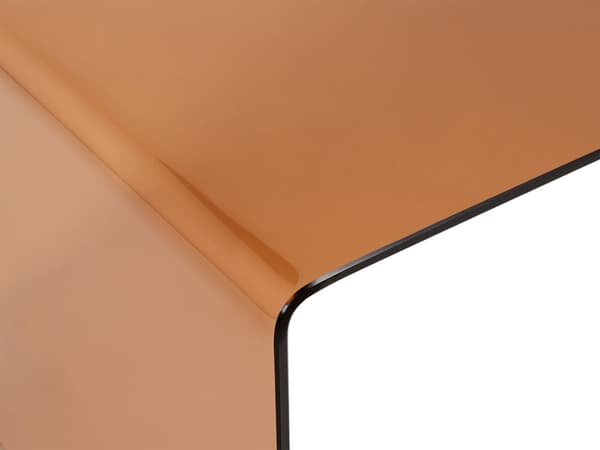 Sofabord Gennemsigtigt Hærdet Glas Brun farve 100 x 50 cm Minimalistisk Stil Stue