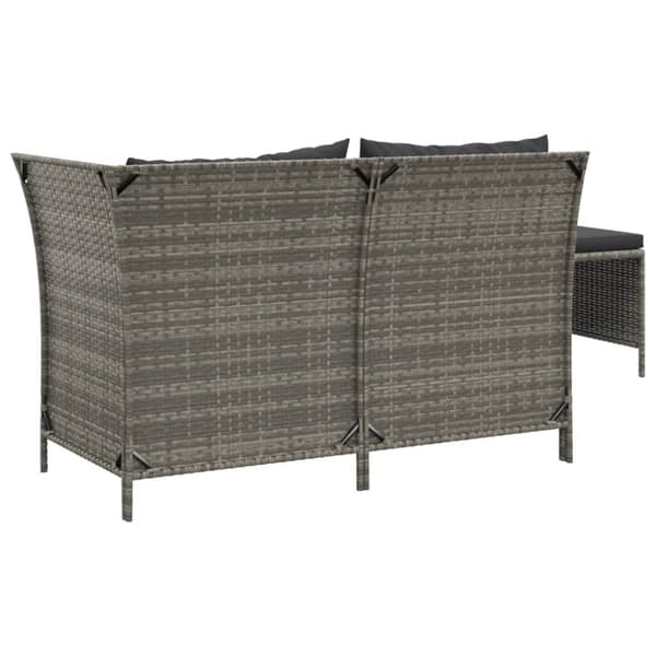 Loungegrupp med dynor 3 delar grå konstrottning