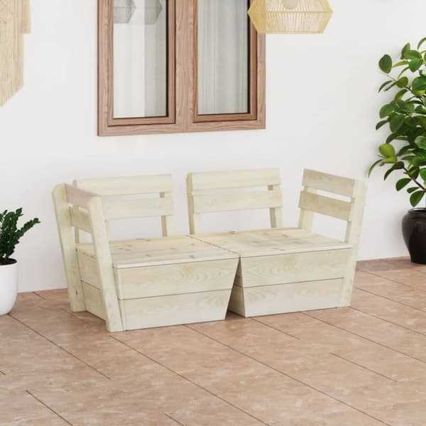Pallsoffa 2-sits impregnerat granträ