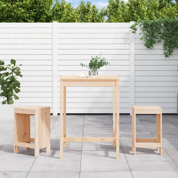 Barmöbler för trädgården 3 delar massiv furu