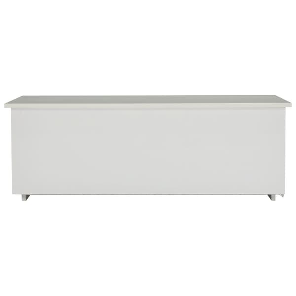 Moderne sofabord 100x50x35 cm - med LED-belysning - skjult opbevaringsplads - sidebord med hydraulisk løftemekanisme - hvid