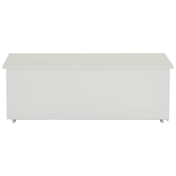 Moderne sofabord 100x50x35 cm - med LED-belysning - skjult opbevaringsplads - sidebord med hydraulisk løftemekanisme - hvid