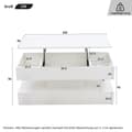 Miniatyrbild 6 av 9: Modernt soffbord 100x50x42 cm - med LED-belysning - dolt förvaringsutrymme - hydraulisk lyft - vit