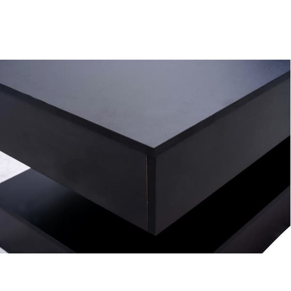 Modernt soffbord 100x50x42 cm - med LED-belysning - dolt förvaringsutrymme - hydraulisk lyft - svart