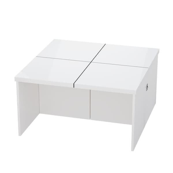Sofabord 81x81x40 cm - Gør-det-selv bord - Højglansplade - Modulsystem - Spånplade - Hvid