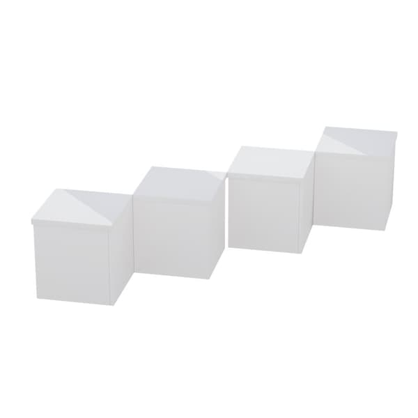 Sofabord 81x81x40 cm - Gør-det-selv bord - Højglansplade - Modulsystem - Spånplade - Hvid