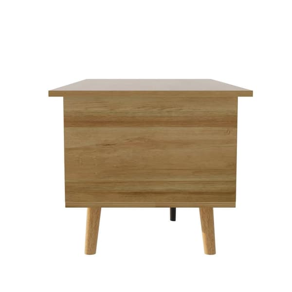 Sohvapöytä 103x50x46 cm - taitettavalla kannella - 2 rottinkiovella - luonnonvärinen