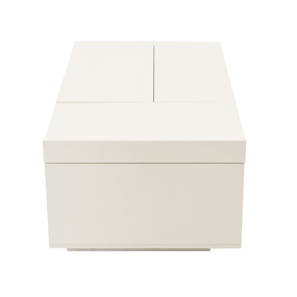 Modernt soffbord 120x65x45,5 cm - med 1 stor låda - vikbar design - vit
