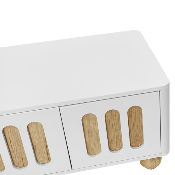 Moderne sofabord 105x50x40 cm med LED - med 2 låger og 1 skuffe - hvid