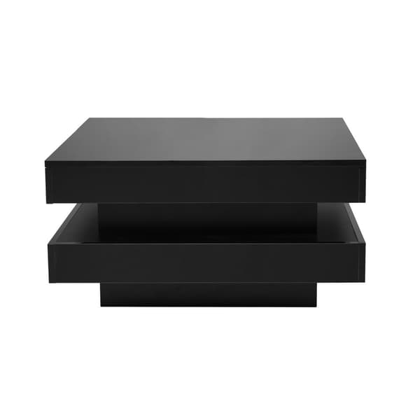 Moderne sofabord med LED i 16 farver - Firkantet Form - Sort