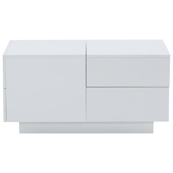 Moderne sofabord - med 4 skuffer - hvid