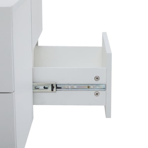 Moderne sofabord - med 4 skuffer - hvid