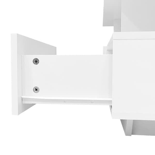 Sofabord med LED - med 2 skuffer - hvid