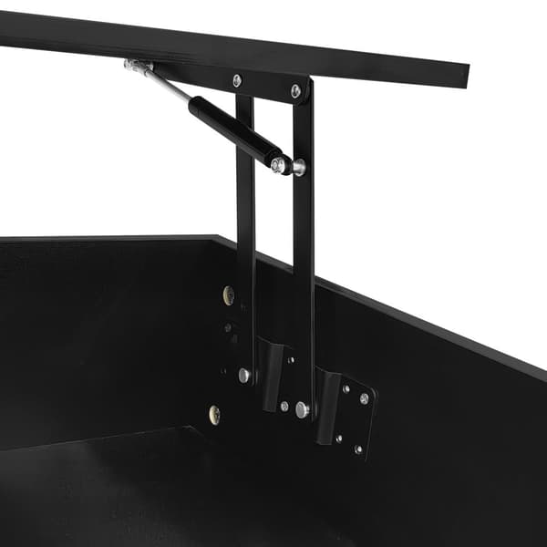 Vipbart sofabord med LED - med opbevaringsplads og semi-vipbar bordplade - sort