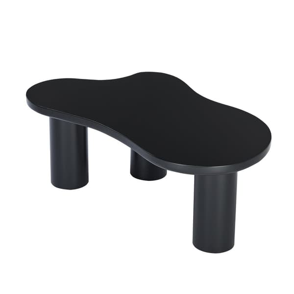 Soffbord av MDF och PVC - oregelbunden molnformad bordsskiva - svart