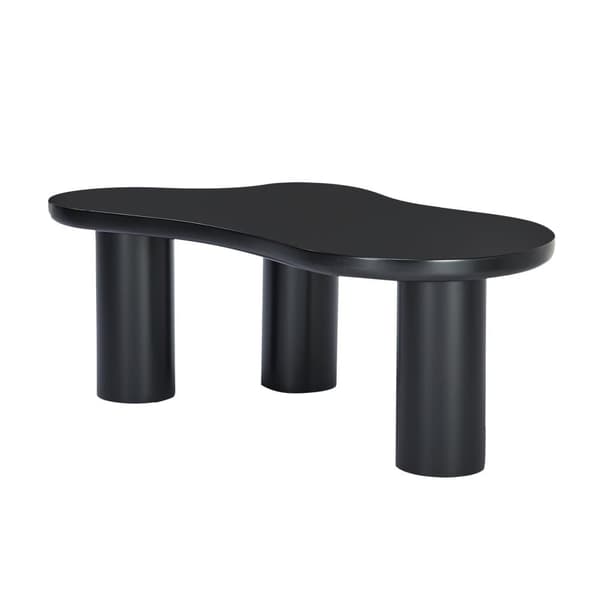Soffbord av MDF och PVC - oregelbunden molnformad bordsskiva - svart