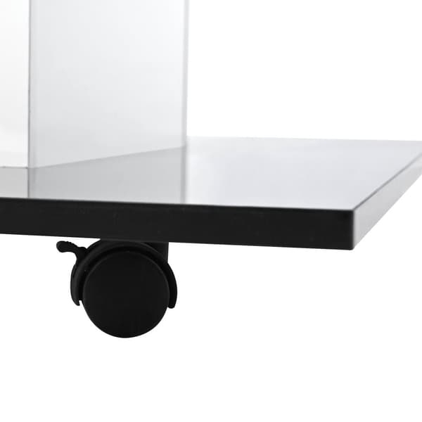 Moderne sofabord med hjul - med LED - hvid og sort