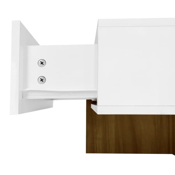 Sofabord - 4 skuffer - Opbevaringsplads nedenunder - 78 x 78 x 36 cm - Hvid og brun