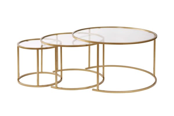 Sofabordssæt, Aurum, 3 stk, guld