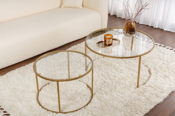 Sofabord, Aurum, 80x43 cm, Gyldent