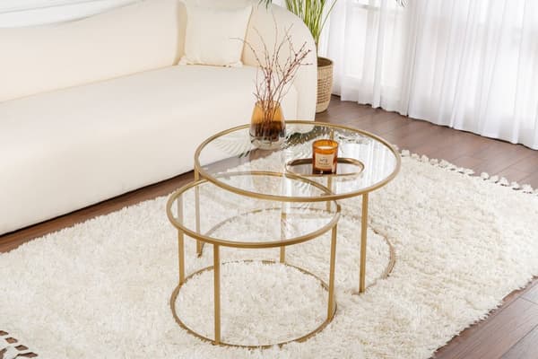 Sofabord, Aurum, 80x43 cm, Gyldent