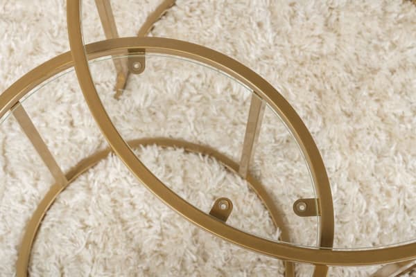 Sofabord i glas, Aurum, 60x43 cm, guld