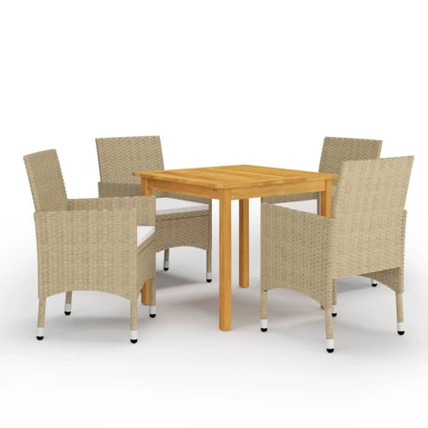 Matgrupp för trädgården 5 delar beige