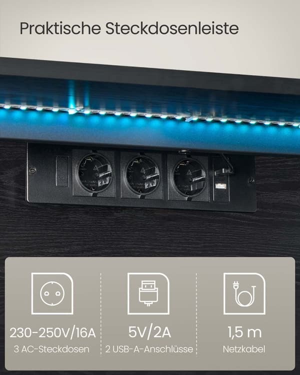 Hængende tv-lavt bord 147 x 35 x 30 cm ibenholt sort