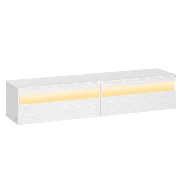 Hængende tv-lavt bord 147 x 35 x 30 cm ibenholt sort