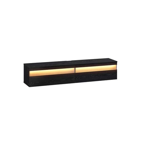 Hængende tv-lavt bord 147 x 35 x 30 cm ibenholt sort