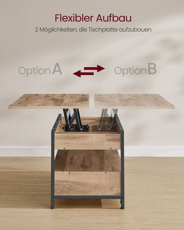 Salontafel met lades 50 x 120 cm camelbruin-inktzwart
