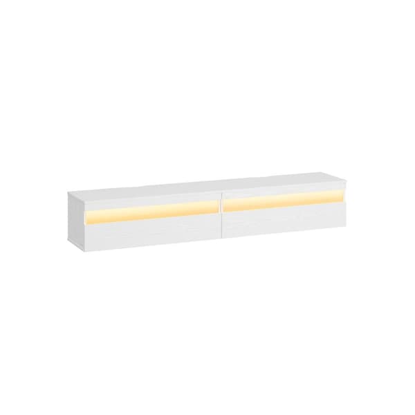 Hængende tv-lavt bord 178 x 35 x 30 cm snehvid
