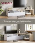 Miniatyrbillede 2 af 6: L-formede tv-møbler med justerbar længde sky hvid-naturlig beige