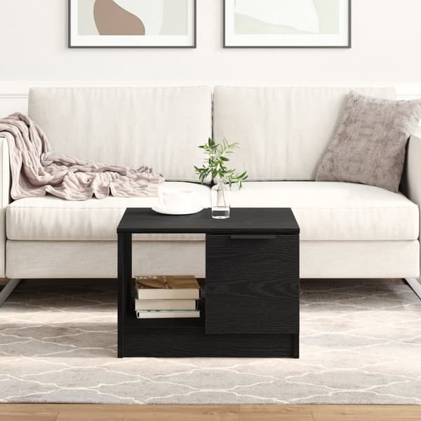 Soffbord svart ek 50x50x36 cm konstruerat trä