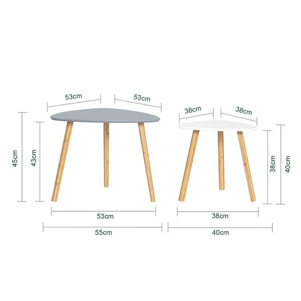Kaffebord Set, FBT74-HG, 40x38x40 cm, 55x53x45 cm, Brun