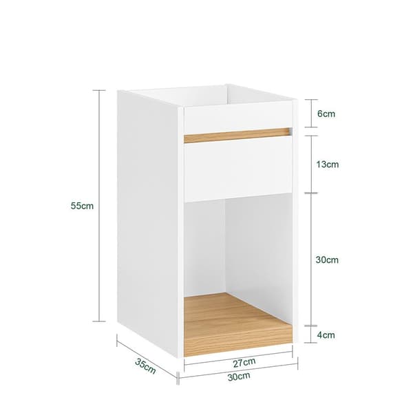 Sidebord, FBT137-W, 30x35x55 cm, Hvid
