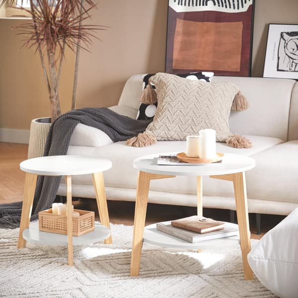 Kaffebordssæt, FBT75-W, Diameter 50 cm Højde 45 cm, Hvid