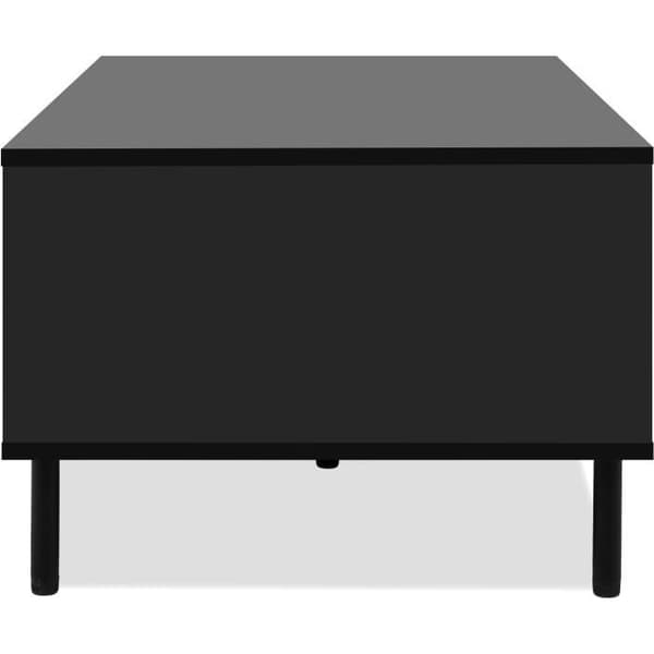 Soffbord - MONZA 55A - Svart / Hantverksek - 1 dörr, 2 nischer - 110,5 x 47 x 67 cm