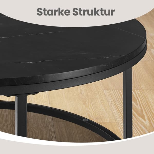 Soffbord, 80x46 cm, Marmor Svart