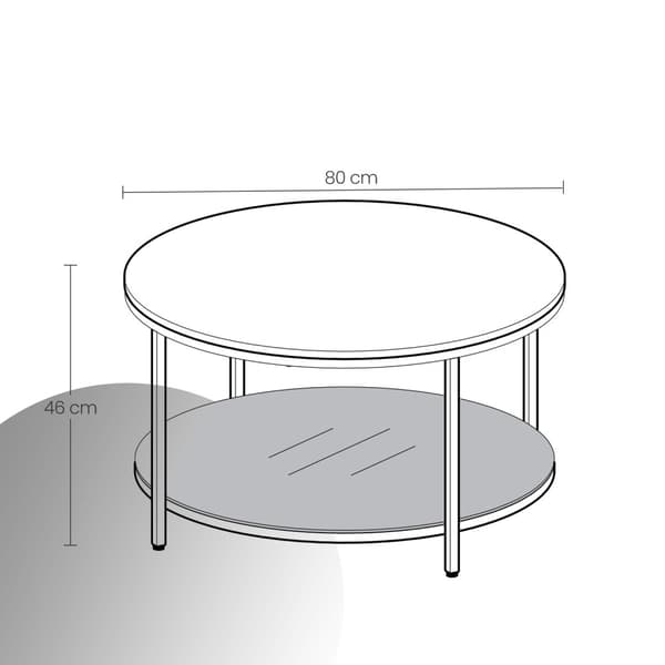 Soffbord, 80x46 cm, Marmor Svart