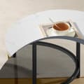 Miniatyrbillede 4 af 5: Kaffebord, 65x46 cm, Marmor Hvid-Lys Guld