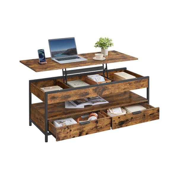 Kaffebord, VASAGLE LCT252K02, 50x120 cm, Vintage Brun-Sort