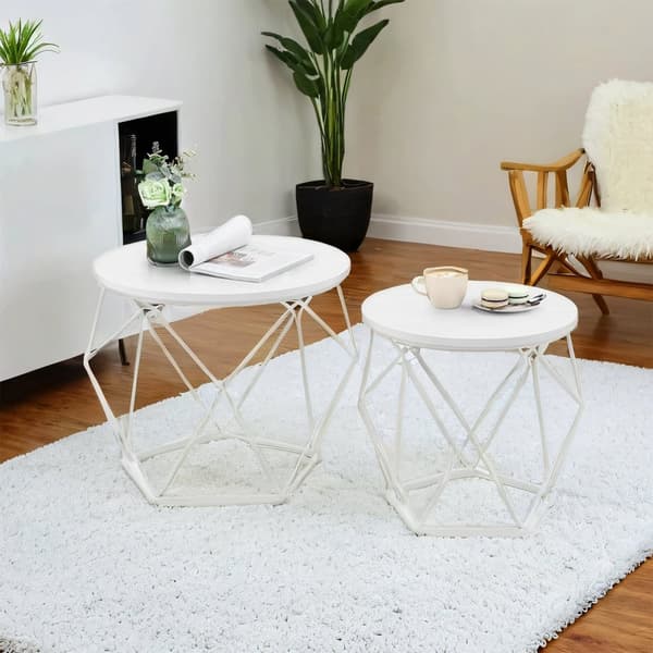 Kaffebord Set, 50x40 cm, 40x36 cm, Snövit