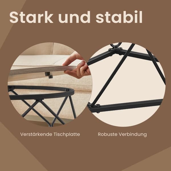 Sofabordssæt, 50x40 cm & 40x36 cm, Greige-Black