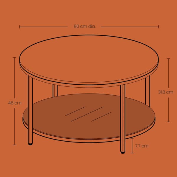 Soffbord, 80 cm d x 46 cm H, Marmorbord Vit-Svart Bläck