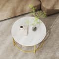 Miniatyrbillede 3 af 5: Kaffebord, 80 cm d x 46 cm H, Marmor Hvid